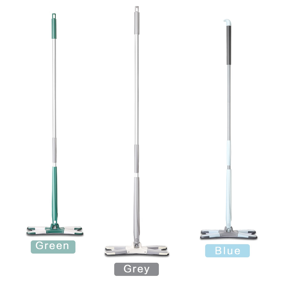 X-Type Floor Mop With 3 Replaceable Cloth Heads 360 Degree Squeeze Flat Mop Hand-Free Wash Household Lazy Mop Home Cleaning Tool