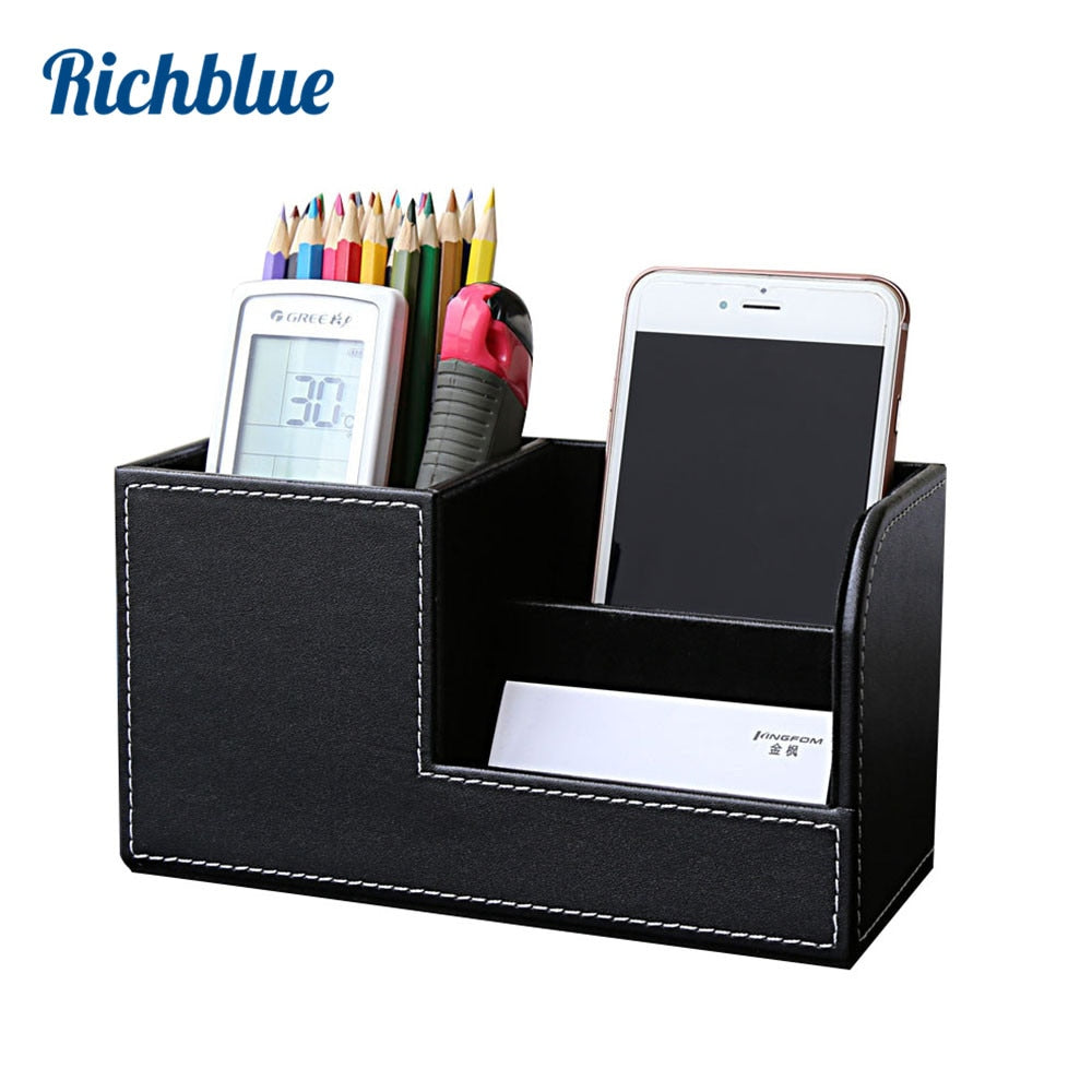 Organisateur de bureau en cuir.