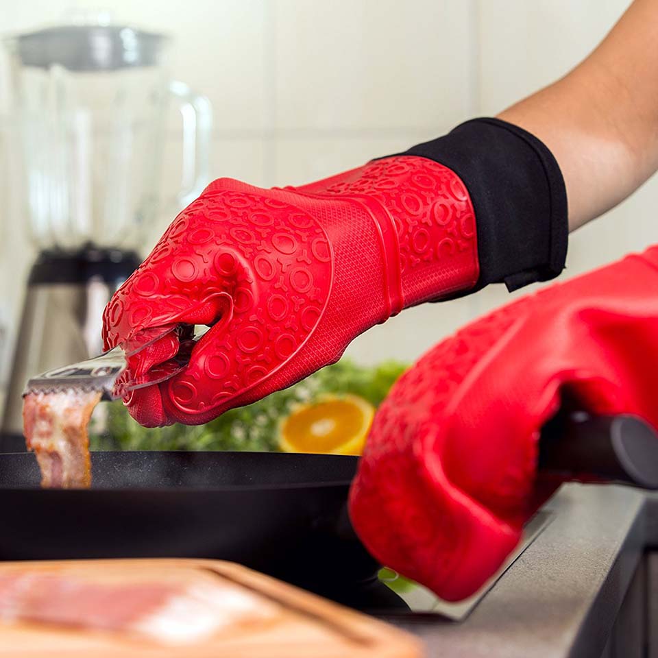 Gant Long en Silicone pour four.