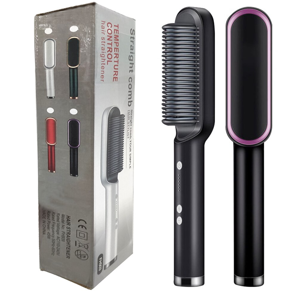 Peigne à cheveux brosse barbe lisseur Anti-brûlure cheveux lissage peigne fer à friser rapide barbe cheveux Styler pour hommes.