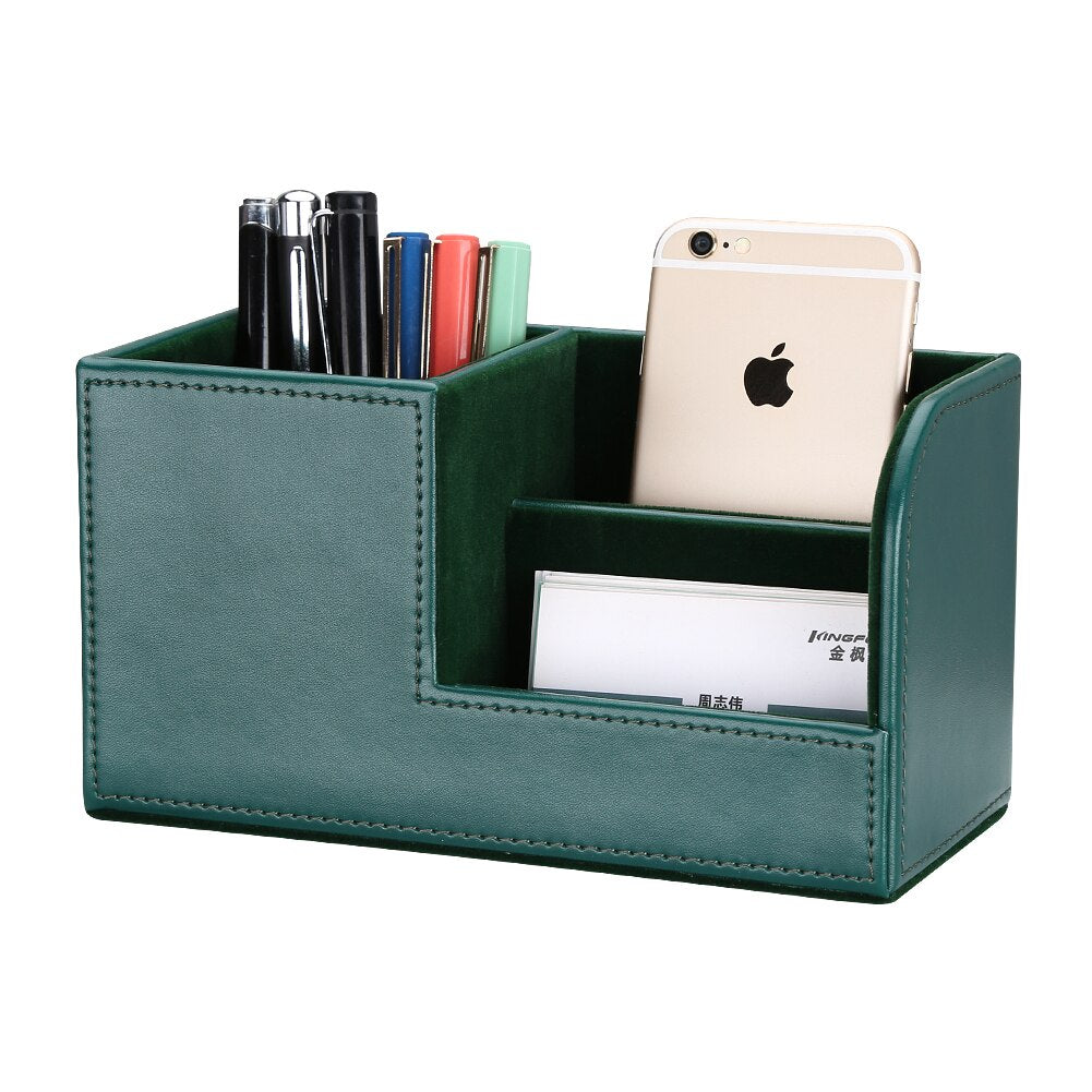 Organisateur de bureau en cuir.