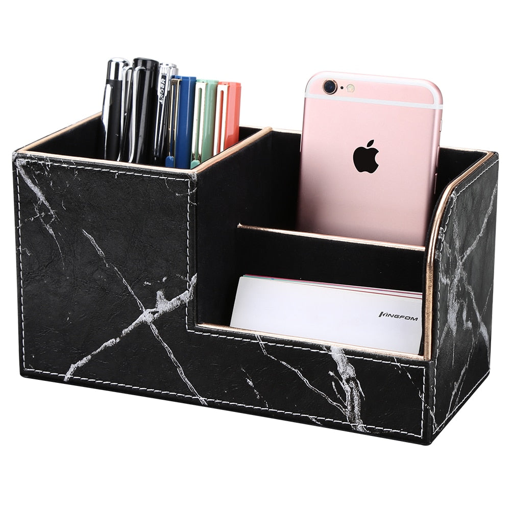 Organisateur de bureau en cuir.