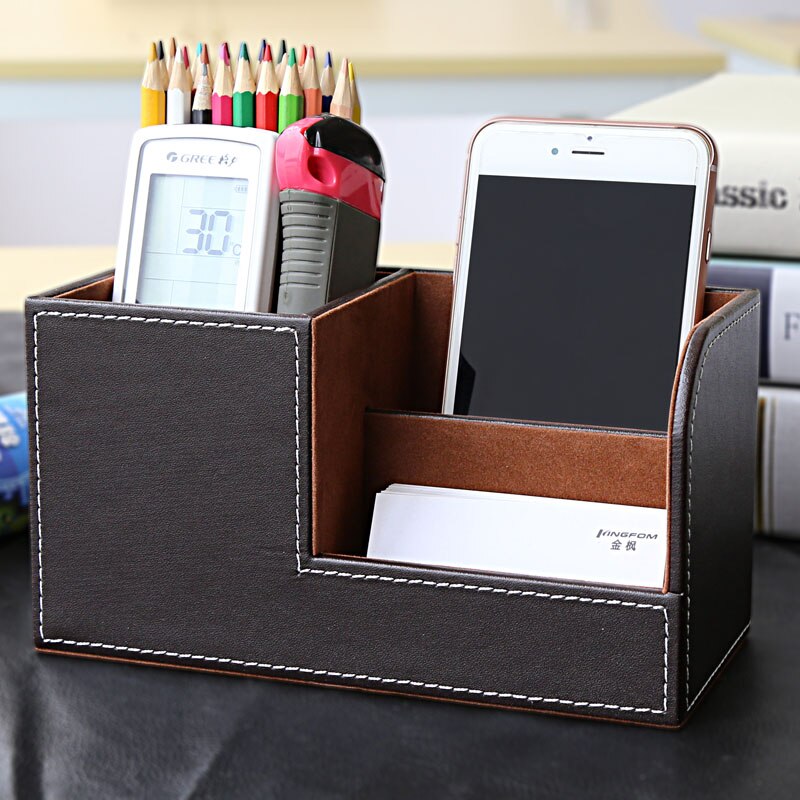 Organisateur de bureau en cuir.