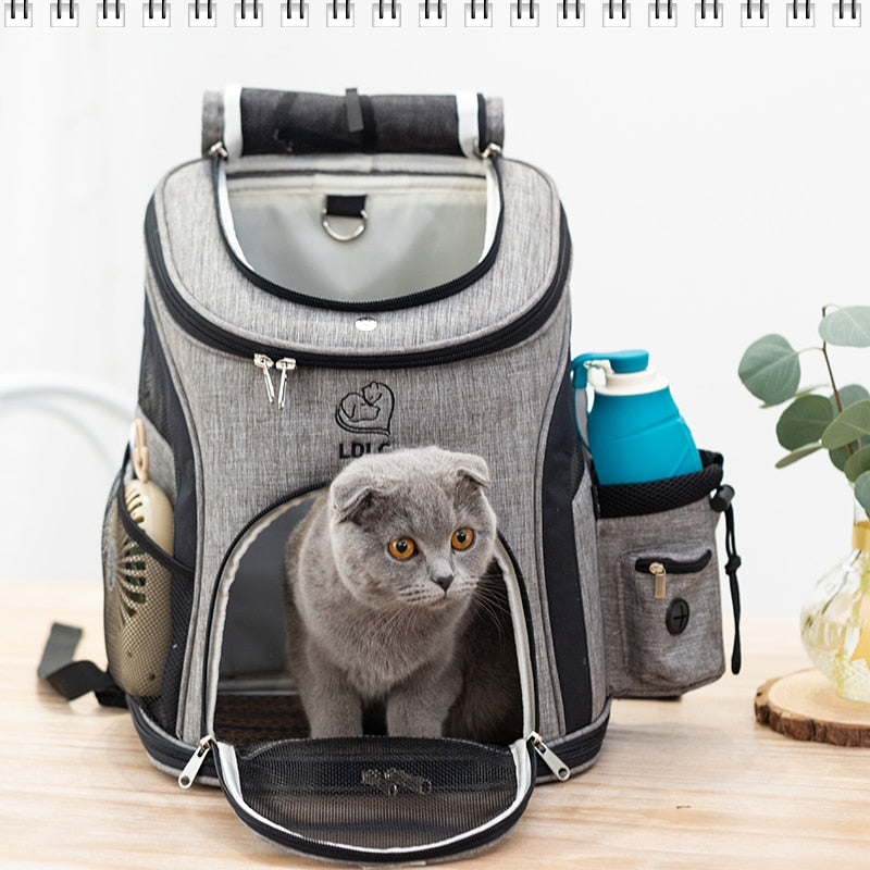 Sac à dos de voyage pour animal de compagnie.