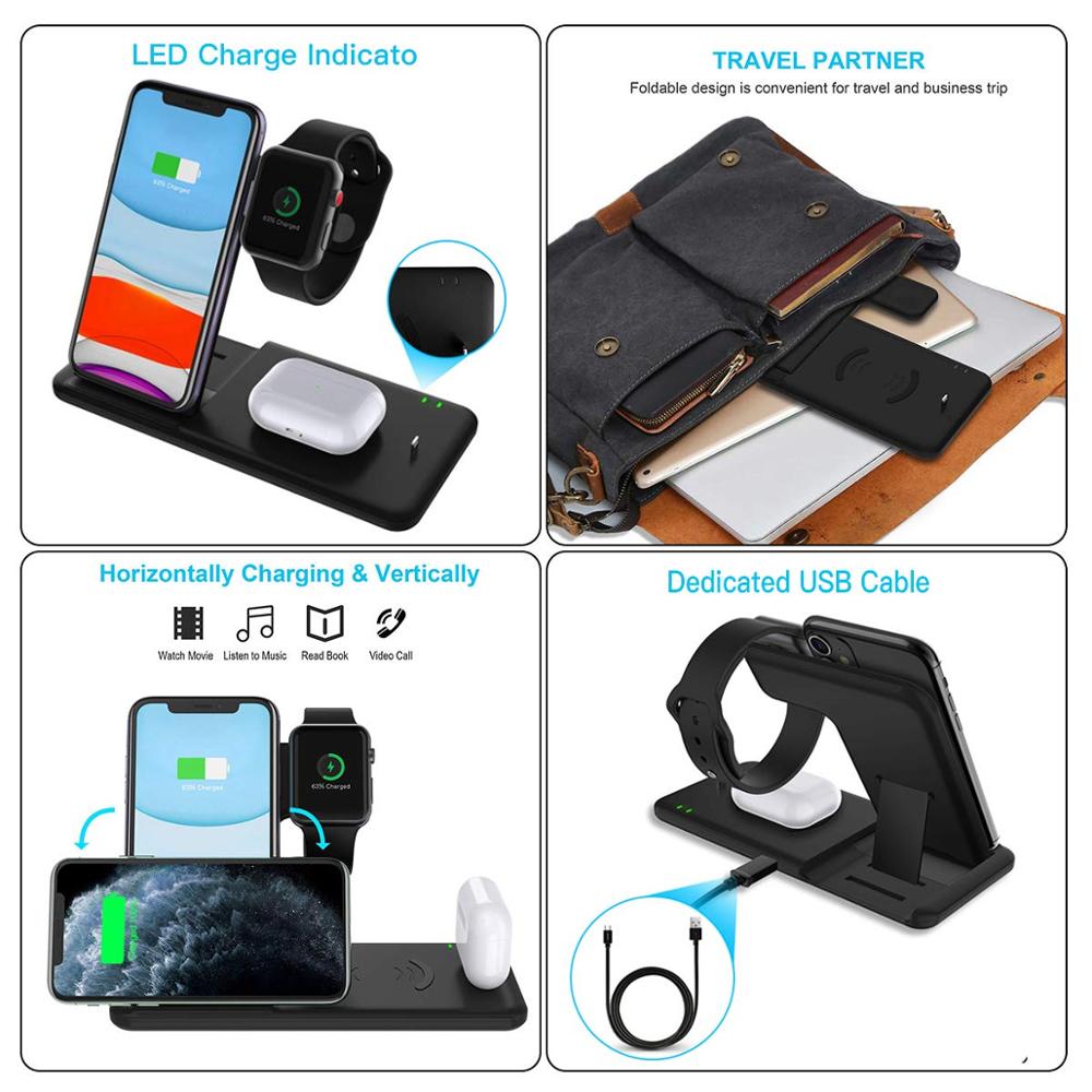 Support de chargeur sans fil pour iPhone 14 13 12 11 8 Apple Watch.