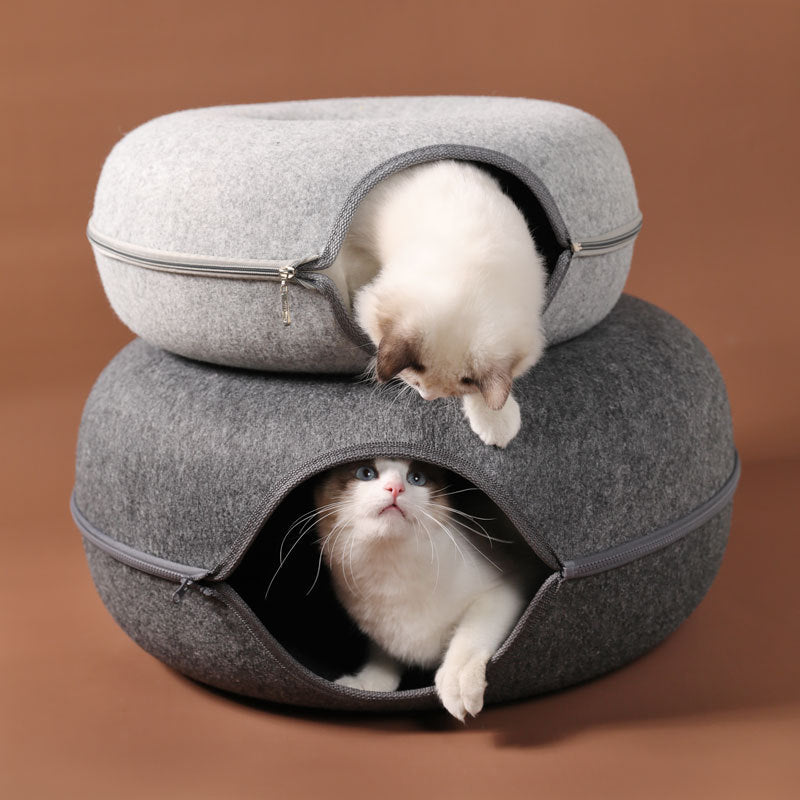 Jouet d'intérieur interactif Tunnel pour chat.