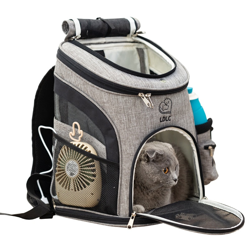 Sac à dos de voyage pour animal de compagnie.