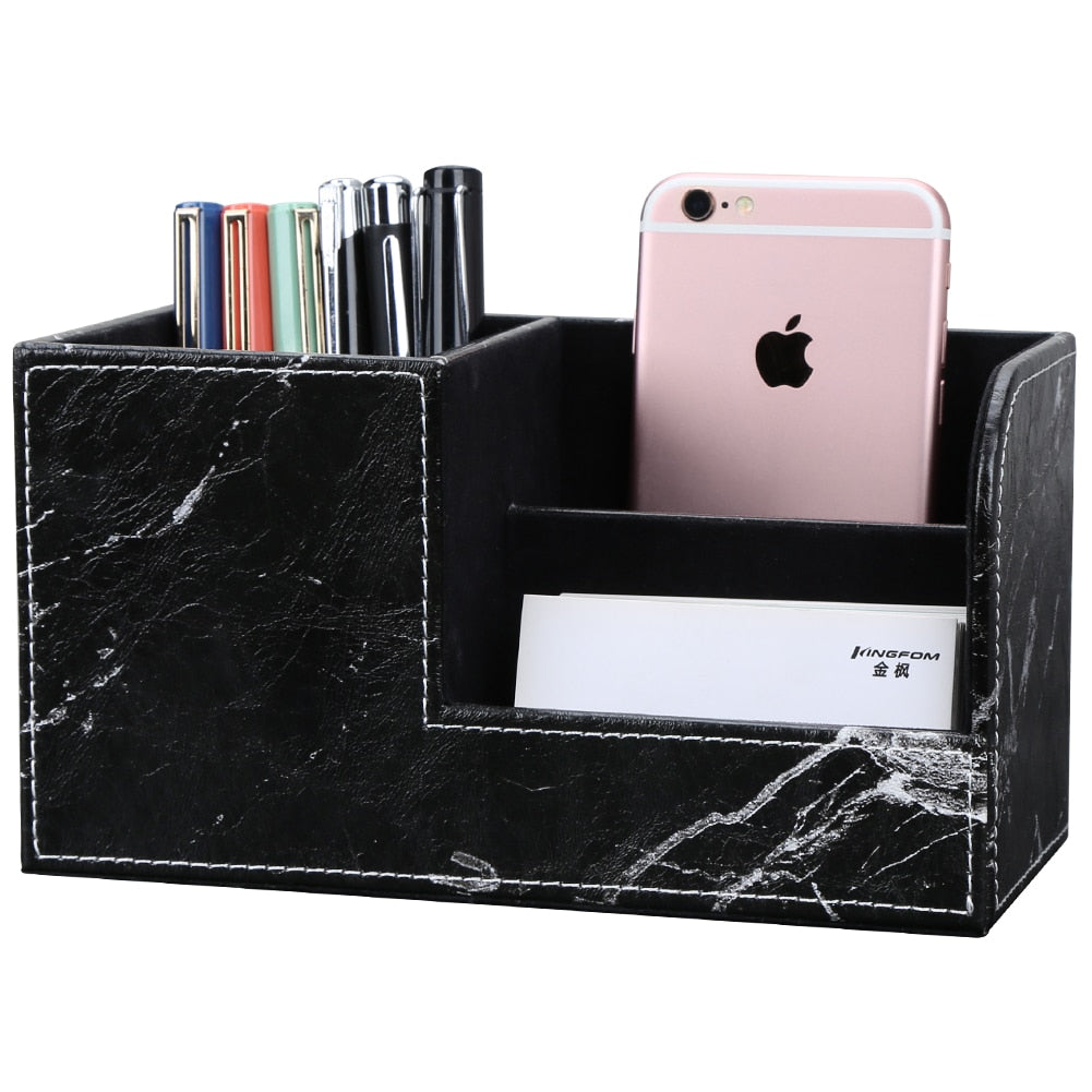 Organisateur de bureau en cuir.