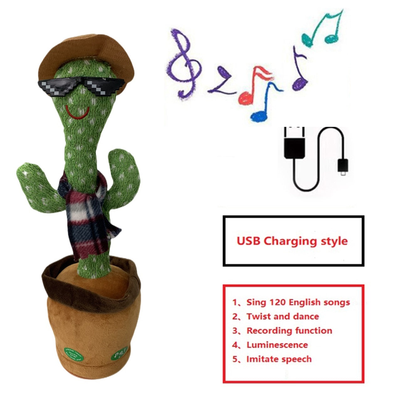 Jouet en peluche Cactus dansant.