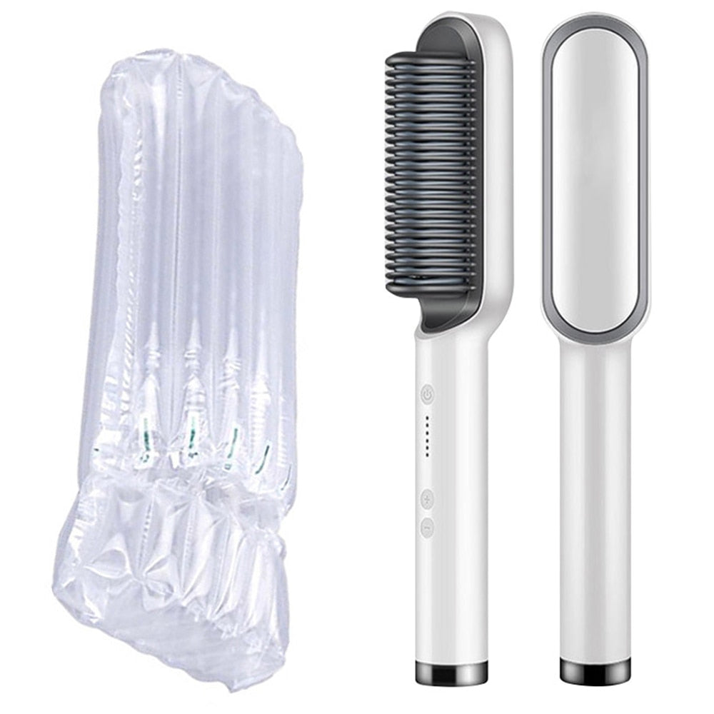 Peigne à cheveux brosse barbe lisseur Anti-brûlure cheveux lissage peigne fer à friser rapide barbe cheveux Styler pour hommes.