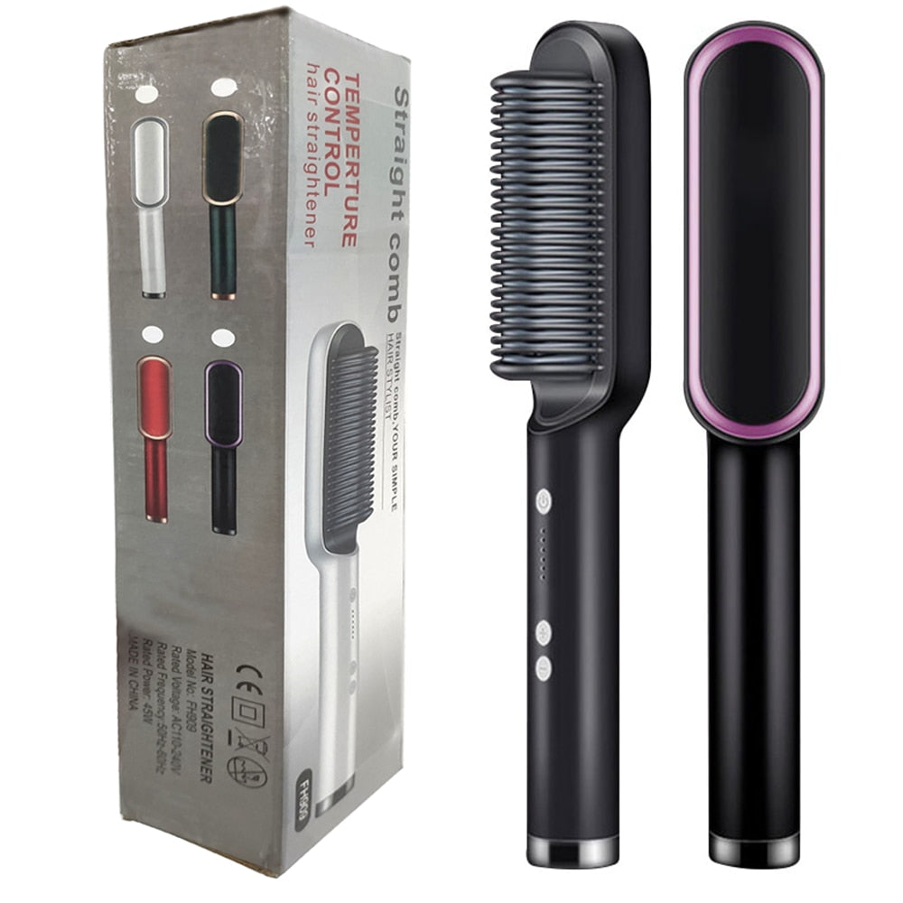 Peigne à cheveux brosse barbe lisseur Anti-brûlure cheveux lissage peigne fer à friser rapide barbe cheveux Styler pour hommes.