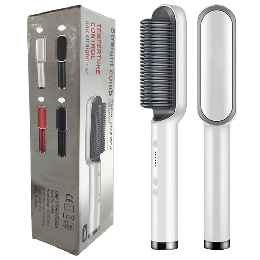 Peigne à cheveux brosse barbe lisseur Anti-brûlure cheveux lissage peigne fer à friser rapide barbe cheveux Styler pour hommes.
