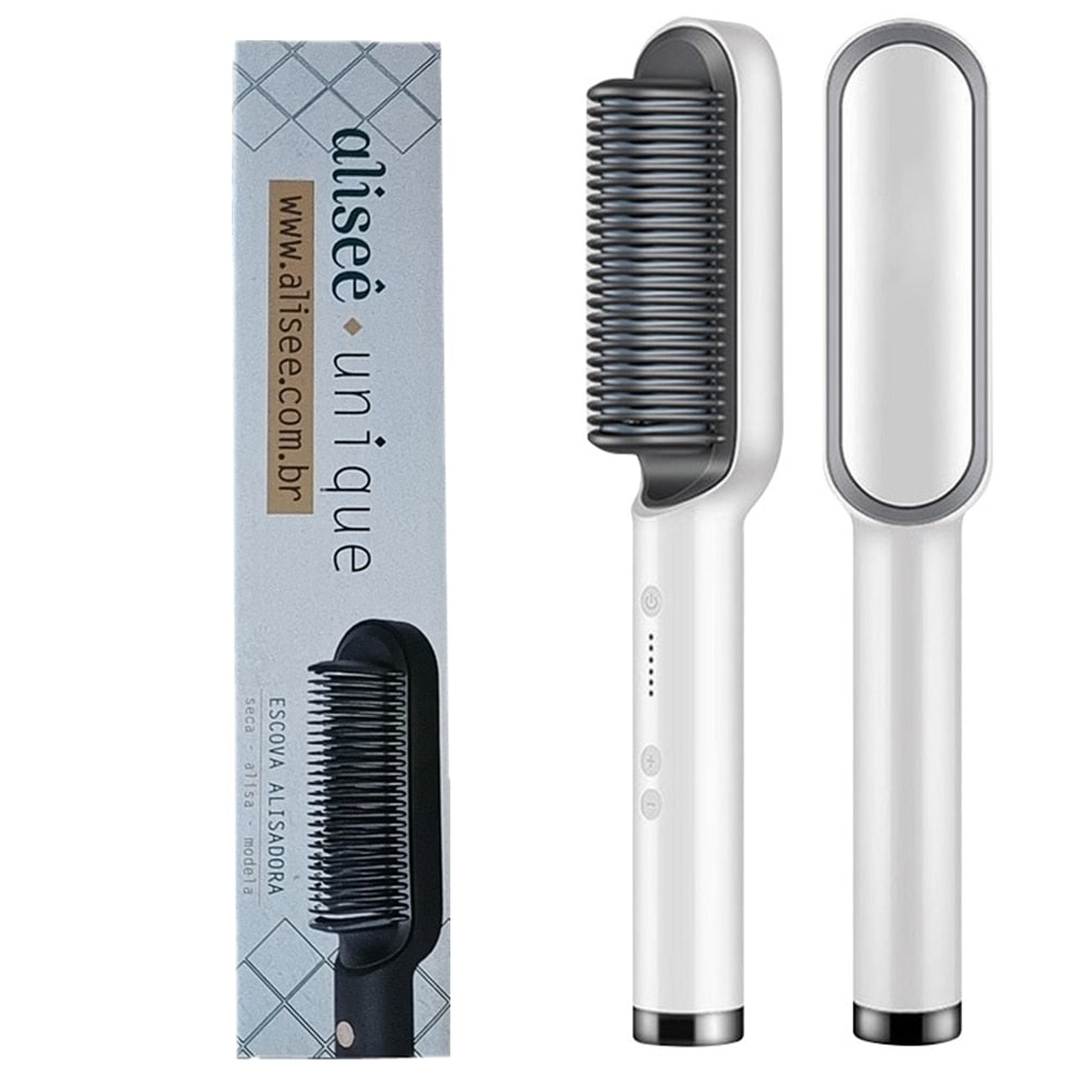 Peigne à cheveux brosse barbe lisseur Anti-brûlure cheveux lissage peigne fer à friser rapide barbe cheveux Styler pour hommes.