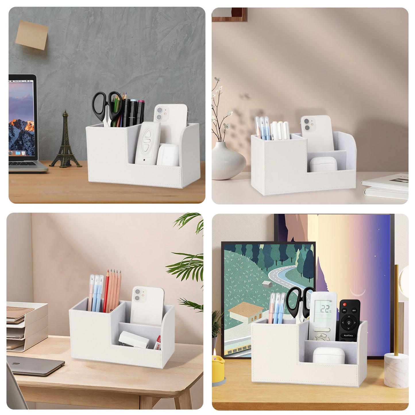 Organisateur de bureau en cuir.